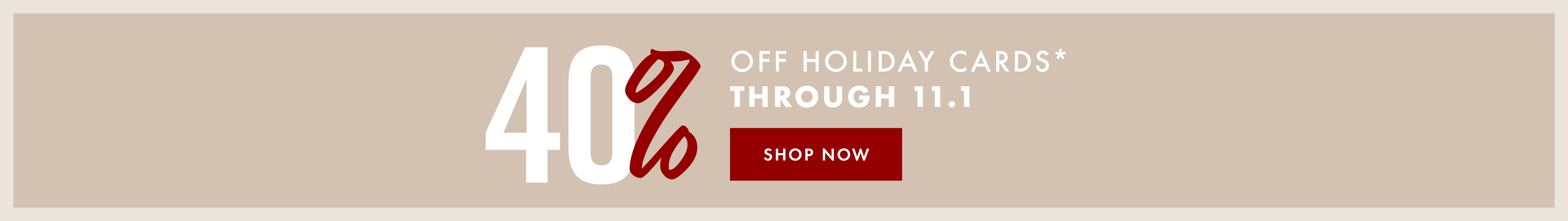 40% off holiday cards