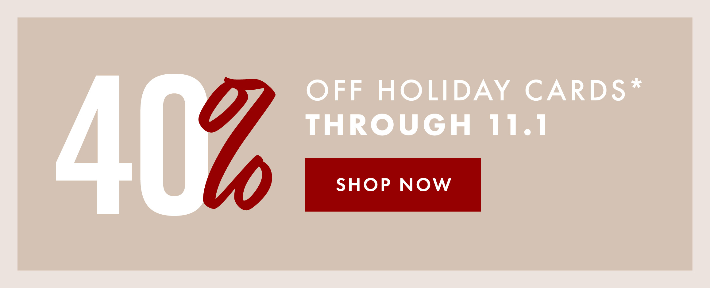 40% off holiday cards
