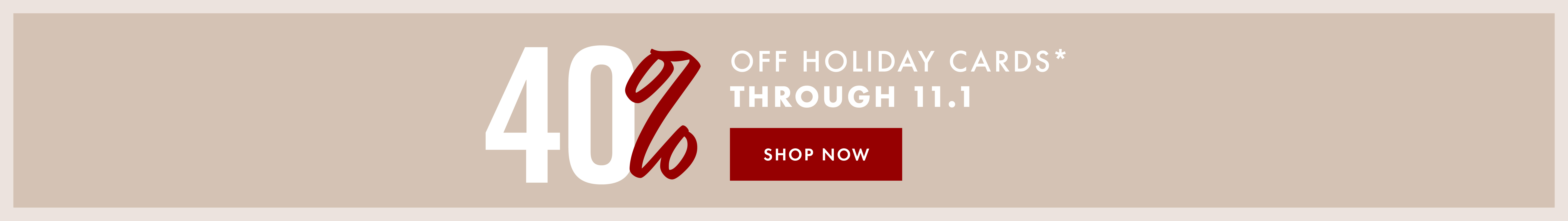 40% off holiday cards