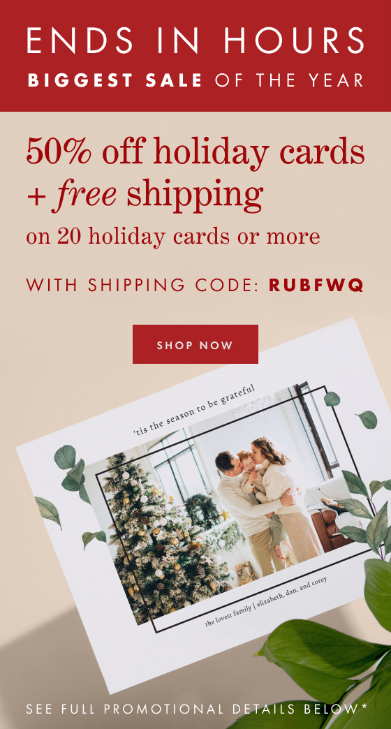 paper culture holiday cards 50% 
off